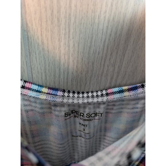Torrid Babydoll Challis Plaid Tank Top Size 3 3X V-neck Multicolor Super Soft - Picture 3 of 6